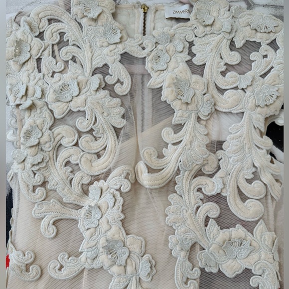 ZIMMERMANN Sensory Lace Velvet and Tulle Embroidered Midi Dress - Picture 10 of 16